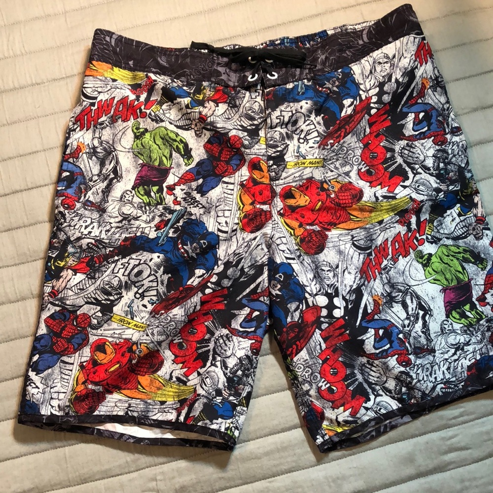 Marvel super hero swim trunk, board shorts size XL